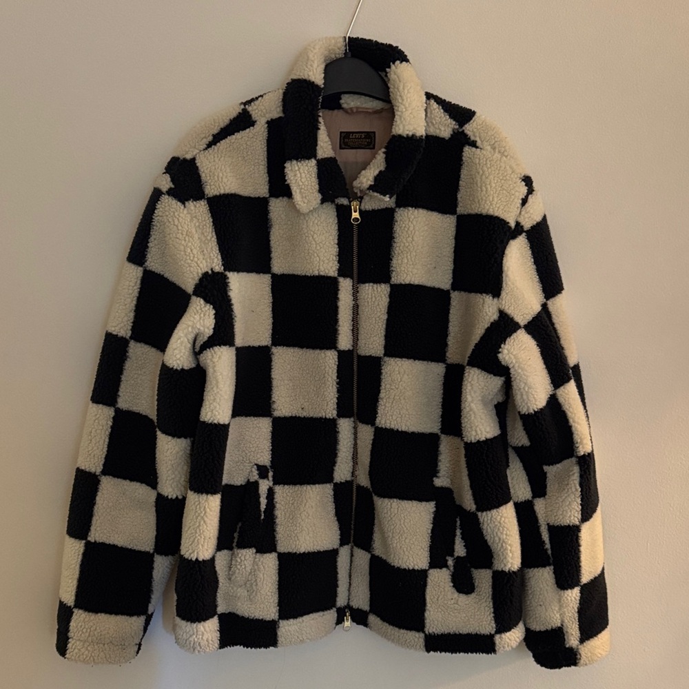 Levi’s Skateboarding Black and White Checkered Shearling Jacket